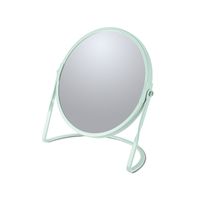 Make-up spiegel Cannes - 5x zoom - metaal - 18 x 20 cm - mintgroen - dubbelzijdig   -