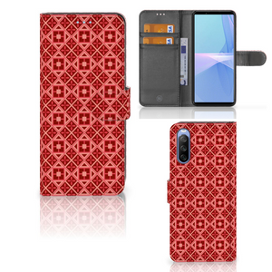 Sony Xperia 10 III Telefoon Hoesje Batik Rood