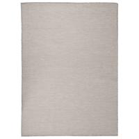 VidaXL Buitenkleed platgeweven 200x280 cm taupe VidaXL Buitenkleed platgeweven 200x280 cm taupe