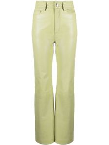 REMAIN pantalon en cuir à coupe droite - Vert