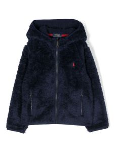 POLO RALPH LAUREN KIDS veste en fourrure artificielle à logo - Bleu