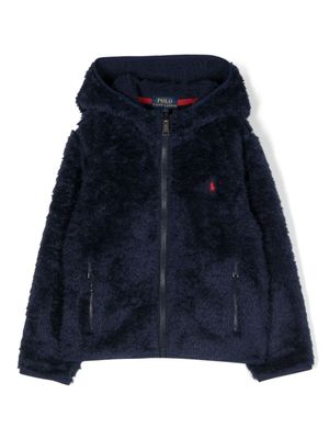 POLO RALPH LAUREN KIDS veste en fourrure artificielle à logo - Bleu
