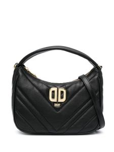 DKNY sac cabas matelassé à plaque logo - Noir