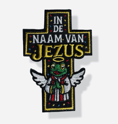 Embleem in de naam van jezus kruis
