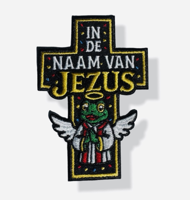 Embleem in de naam van jezus kruis