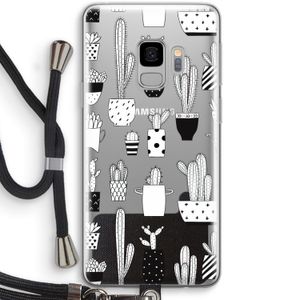 Cactusmotief: Samsung Galaxy S9 Transparant Hoesje met koord