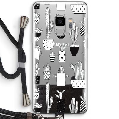 Cactusmotief: Samsung Galaxy S9 Transparant Hoesje met koord