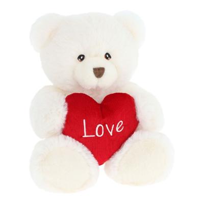 Keeleco Knuffel Beer met Hart 25 cm Wit
