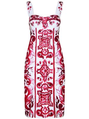 Dolce & Gabbana robe sans manches à imprimé graphique - Rouge