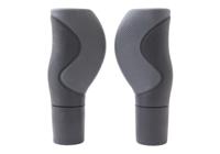 Marwi Ergonomisch handvatset - 2-componenten - 130/130mm - zwart/grijs - met snijrand - bar-end dopje