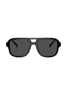 Dolce & Gabbana Kids lunettes de soleil carrées à logo imprimé - Noir