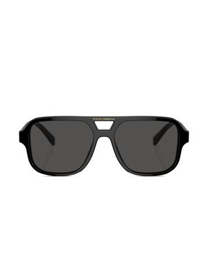 Dolce & Gabbana Kids lunettes de soleil carrées à logo imprimé - Noir