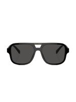 Dolce & Gabbana Kids lunettes de soleil carrées à logo imprimé - Noir