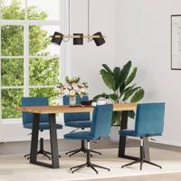 Eetkamerstoelen 4 st fluweel blauw