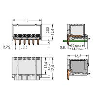 WAGO 2091-1430/200-000 Male behuizing (board) 2091 Totaal aantal polen: 10 Rastermaat: 3.50 mm Inhoud: 100 stuk(s)