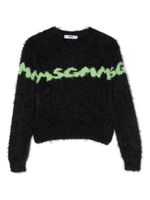 MSGM Kids pull à logo intarsia - Noir - thumbnail