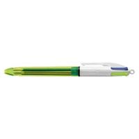 Balpen bic 4kleuren m fluor geel