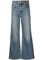 Maje faux-pearl high-rise flared jeans - Bleu - thumbnail