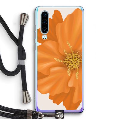 Orange Ellila flower: Huawei P30 Transparant Hoesje met koord