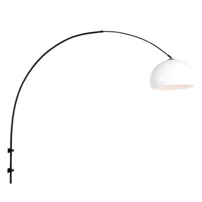 Steinhauer Wand booglampSparkled zwart met kap wit - 8195ZW