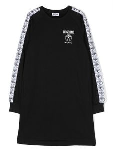 Moschino Kids robe en coton à logo imprimé - Noir