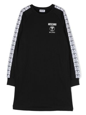 Moschino Kids robe en coton à logo imprimé - Noir