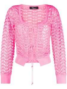 Blumarine cardigan en maille ajourée - Rose