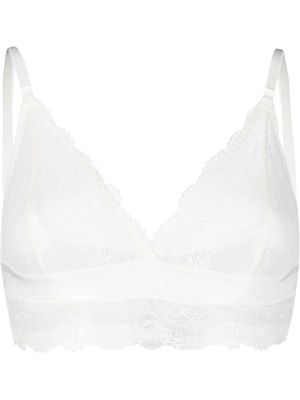 Karl Lagerfeld soutien-gorge en dentelle à bonnets triangles - Blanc