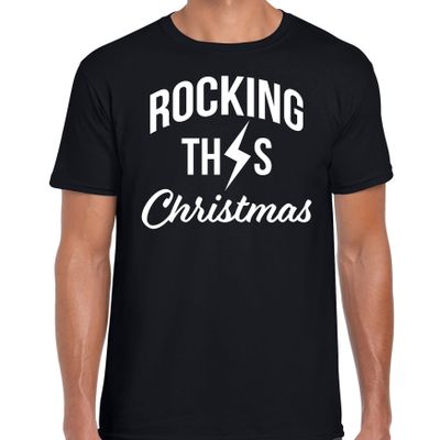 Rocking this Christmas fout Kerstshirt / t-shirt zwart voor heren Rocking this Christmas fout Kerstshirt / t-shirt zwart voor heren