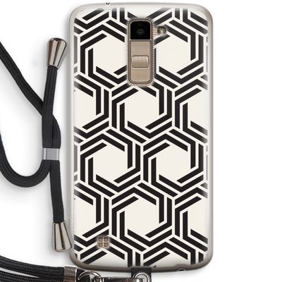 Geometrisch patroon: LG K10 (2016) Transparant Hoesje met koord
