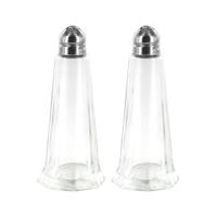 Home Deco Factory Peper en Zoutstrooier - 2x - glas - 50 ml - H11 cm - transparant
