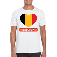 Belgie hart vlag t-shirt wit heren 2XL  -