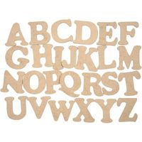 Decoratie houten alfabet letters set 52 stuks - thumbnail