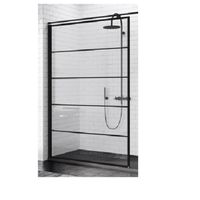 Novellini Kuadra inloopdouche 120 ver.117-120 stripes motief zwart mat zwart kuadh120-82h