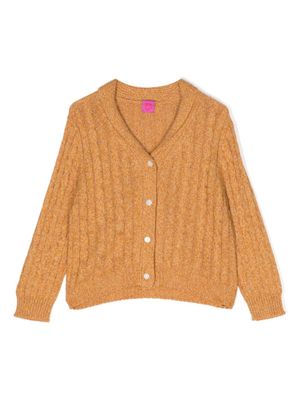 Cashmere in Love Kids cardigan Dorset en maille torsadée - Marron