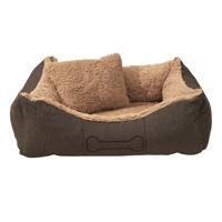 Sun Garden luxe hondenmand lucky + kussen 59x67x20 cm bruin/beige
