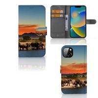 iPhone 14 Plus | Telefoonhoesje | Met pasjeshouder | Olifanten