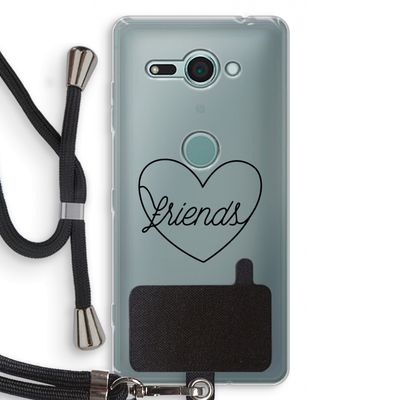 Friends heart black: Sony Xperia XZ2 Compact Transparant Hoesje met koord
