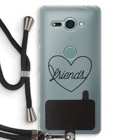 Friends heart black: Sony Xperia XZ2 Compact Transparant Hoesje met koord