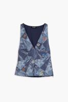 Patchwork hemd met bandjes - BLUE - XL