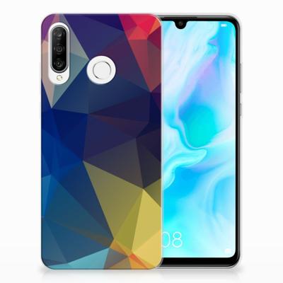 Huawei P30 Lite | TPU Hoesje | Polygon Dark