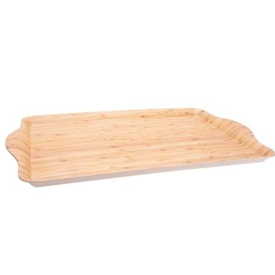 Dienblad - naturel - bamboe/fineerhout - 45x31x2 cm - rechthoekig