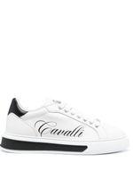 Roberto Cavalli baskets en cuir à logo imprimé - Blanc - thumbnail