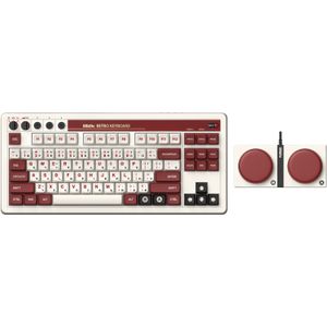 8BitDo Retro Mechanical Keyboard Fami Edition gaming toetsenbord TKL, Bluetooth Low Energy, Wireless 2.4G, USB