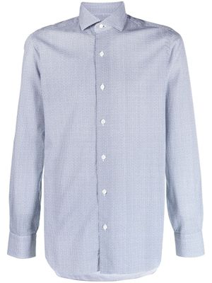 Barba chemise à imprimé graphique - Bleu