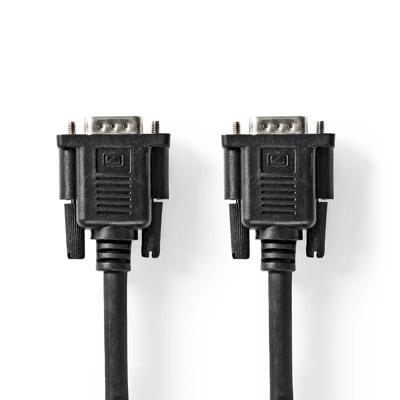 Nedis VGA-Kabel | VGA Male | VGA Female 15p | Vernikkeld | Maximale resolutie: 1280x800 | 2.00 m | Rond | ABS | Zwart | Label - CCGL59100BK20