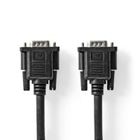 Nedis VGA-Kabel | VGA Male | VGA Female 15p | Vernikkeld | Maximale resolutie: 1280x800 | 2.00 m | Rond | ABS | Zwart | Label - CCGL59100BK20