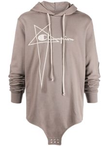 Rick Owens hoodie à logo brodé - Gris