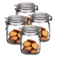 Weckpot/inmaakpot - 4x - 750 ML - glas - met beugelsluiting - luchtdicht - 10 x 13 cm