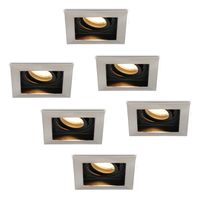 Set van 6 stuks Dimbare LED inbouwspot Durham 5 Watt 2700K warm wit Kantelbaar - thumbnail
